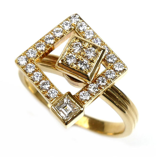 WALTHAM ウォルサム K18YG イエローゴールド リング・指輪 ダイヤモンド 9.5号 4.7g スウィング レディース【中古】