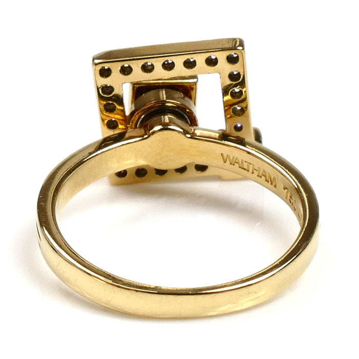 WALTHAM ウォルサム K18YG イエローゴールド リング・指輪 ダイヤモンド 9.5号 4.7g スウィング レディース【中古】