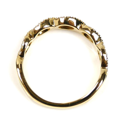 BELLESIORA ベルシオラ K18YG イエローゴールド ツイストマーキス リング・指輪 40081311002 ダイヤモンド0.23ct 10号 2.4g レディース【中古】【美品】