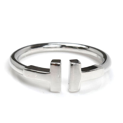 TIFFANY&Co. ティファニー K18WG ホワイトゴールド Tワイヤー リング・指輪 60148370 10号 3.4g レディース【中古】【美品】