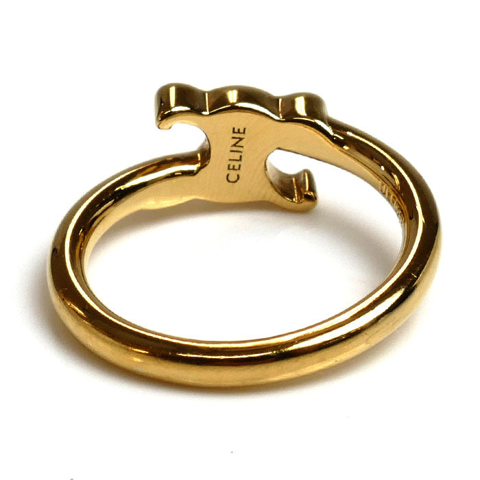 CELINE セリーヌ 真鍮 トリオンフ アシンメトリック リング リング・指輪 460PP6BRA.35OR 9.5号 50 レディース【中古】