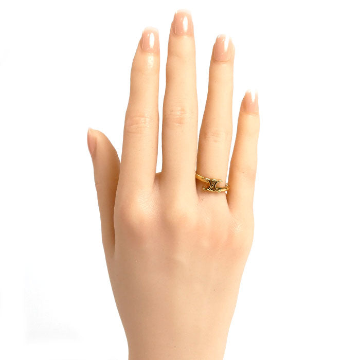 CELINE セリーヌ 真鍮 トリオンフ アシンメトリック リング リング・指輪 460PP6BRA.35OR 9.5号 50 レディース【中古】