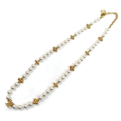 LOUIS VUITTON ルイ・ヴィトン GP フェイクパール ネックレス･マイ LV パール ネックレス M01990 RM0225 40/46cm レディース【中古】