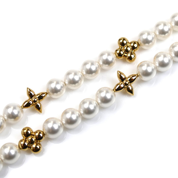 LOUIS VUITTON ルイ・ヴィトン GP フェイクパール ネックレス･マイ LV パール ネックレス M01990 RM0225 40/46cm レディース【中古】