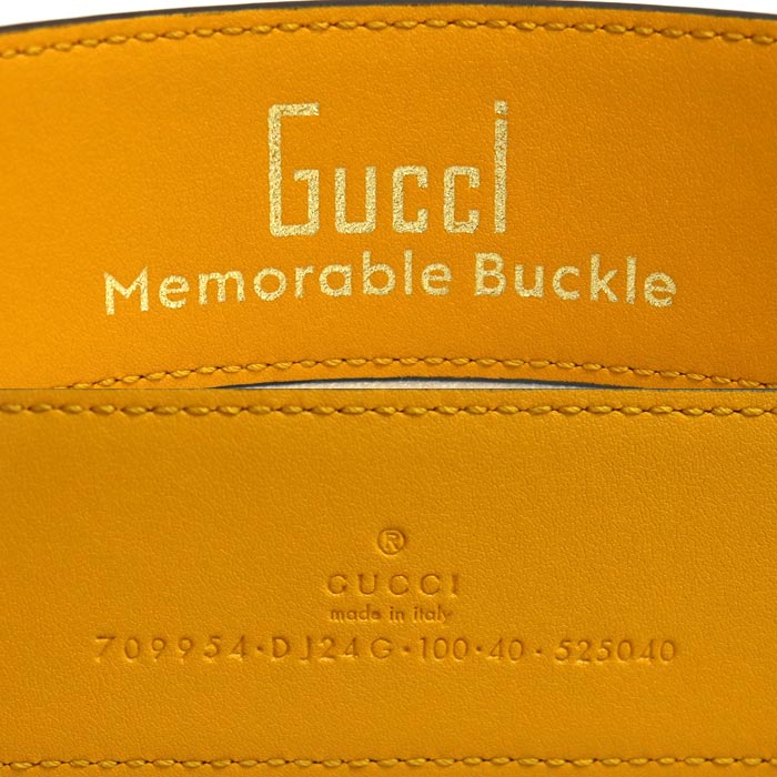 GUCCI グッチ Memorable Buckle ベルト ブルー イエロー 709954 メンズ【中古】【美品】