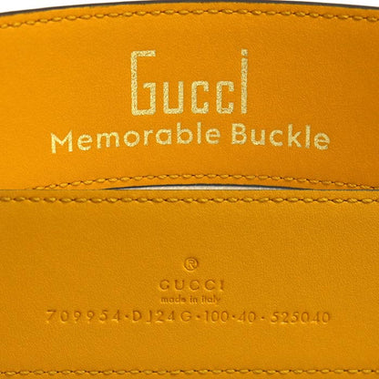 GUCCI グッチ Memorable Buckle ベルト ブルー イエロー 709954 メンズ【中古】【美品】
