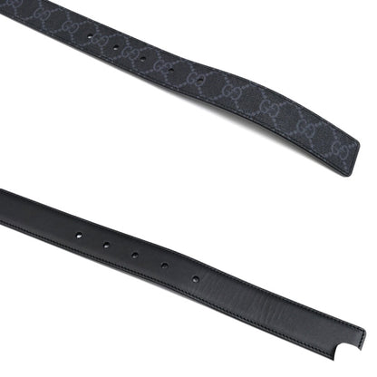 GUCCI グッチ GGスプリーム スクエアバックル付リバーシブル ベルト ブラック 771105 メンズ【中古】【美品】