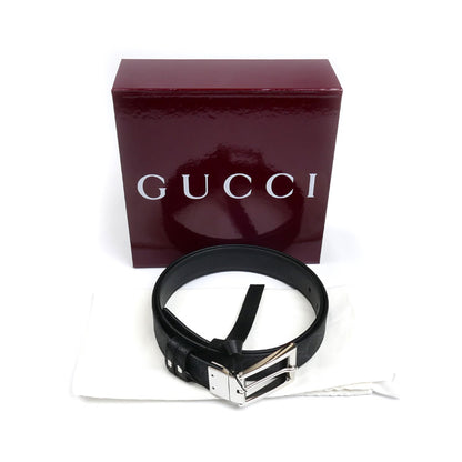 GUCCI グッチ GGスプリーム スクエアバックル付リバーシブル ベルト ブラック 771105 メンズ【中古】【美品】