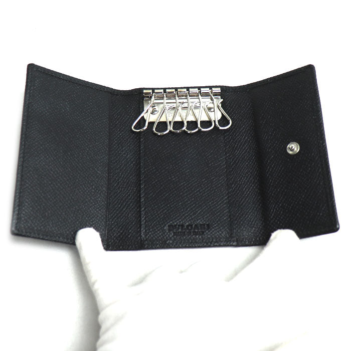 BVLGARI ブルガリ 6連 キーケース ブラック 20234 メンズ【中古】【美品】