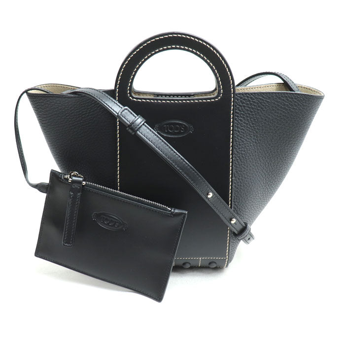 TOD’S トッズ ゴンミーニ ミニ 2Way ハンドバッグ ブラック XBWAOVA0100Q38B999 レディース【中古】