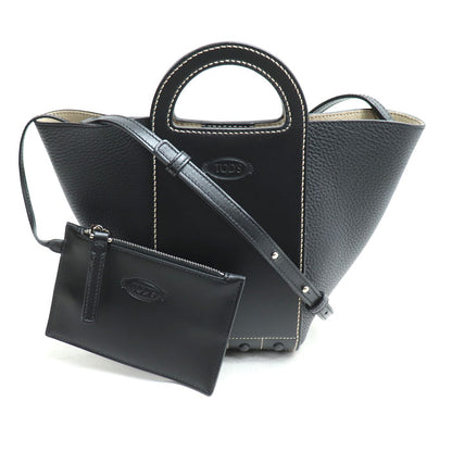 TOD’S トッズ ゴンミーニ ミニ 2Way ハンドバッグ ブラック XBWAOVA0100Q38B999 レディース【中古】