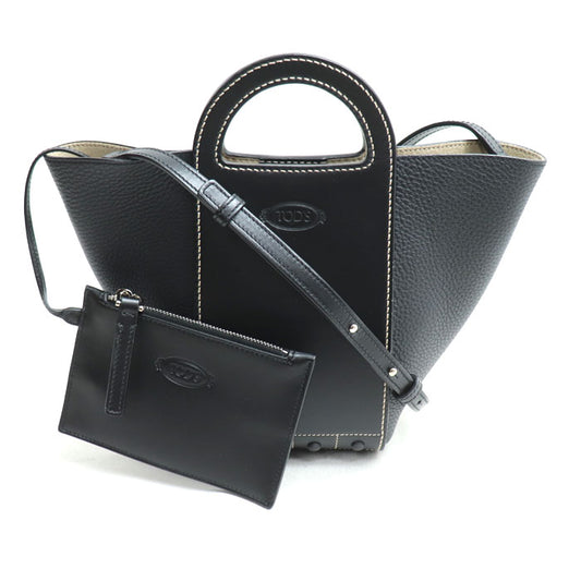 TOD’S トッズ ゴンミーニ ミニ 2Way ハンドバッグ ブラック XBWAOVA0100Q38B999 レディース【中古】