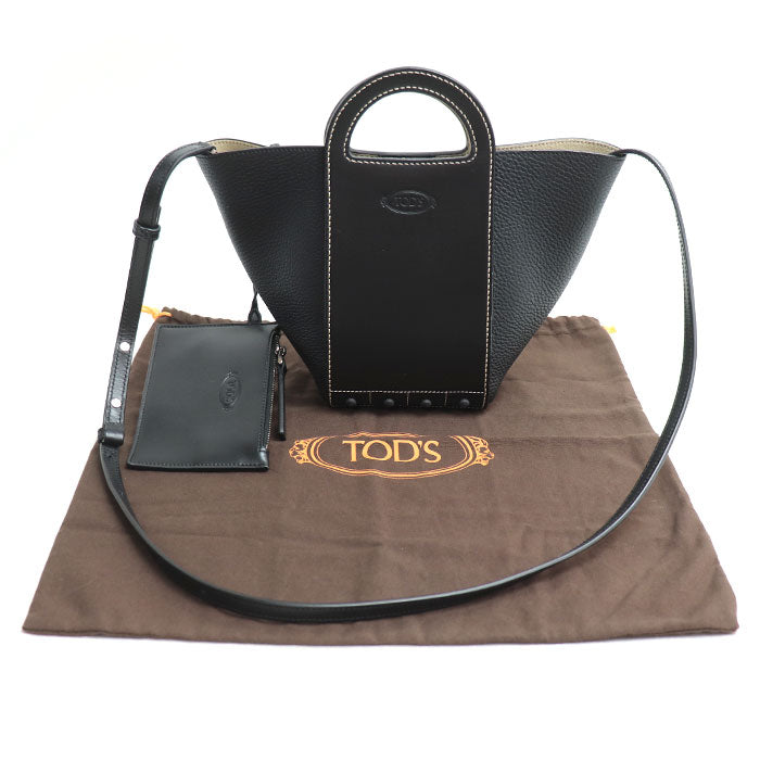 TOD’S トッズ ゴンミーニ ミニ 2Way ハンドバッグ ブラック XBWAOVA0100Q38B999 レディース【中古】