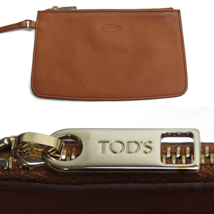 TOD’S トッズ Tリング 2Wayショルダーバッグ ブラウン レディース【中古】