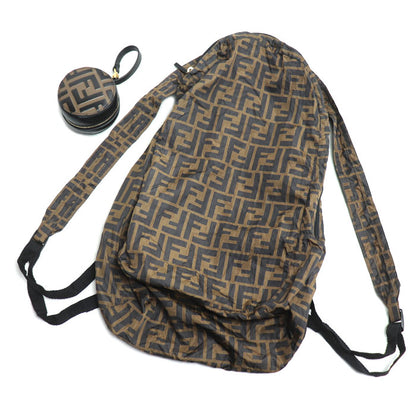 FENDI フェンディ ズッカ パッカブル エコバッグ ポーチ エコバック ブラウン ブラック 7AR730 レディース【中古】【美品】