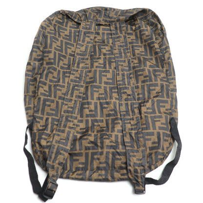 FENDI フェンディ ズッカ パッカブル エコバッグ ポーチ エコバック ブラウン ブラック 7AR730 レディース【中古】【美品】