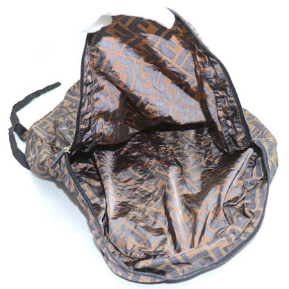 FENDI フェンディ ズッカ パッカブル エコバッグ ポーチ エコバック ブラウン ブラック 7AR730 レディース【中古】【美品】