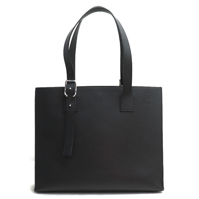 LOEWE ロエベ バックル ホリゾンタル トートバッグ ブラック B692K96X06 メンズ【中古】
