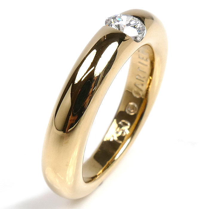 CARTIER カルティエ K18YG イエローゴールド エリプス リング・指輪 ダイヤモンド0.25ct 10号 50 9.3g レディース【中古】【美品】