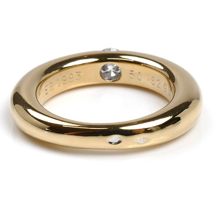 CARTIER カルティエ K18YG イエローゴールド エリプス リング・指輪 ダイヤモンド0.25ct 10号 50 9.3g レディース【中古】【美品】