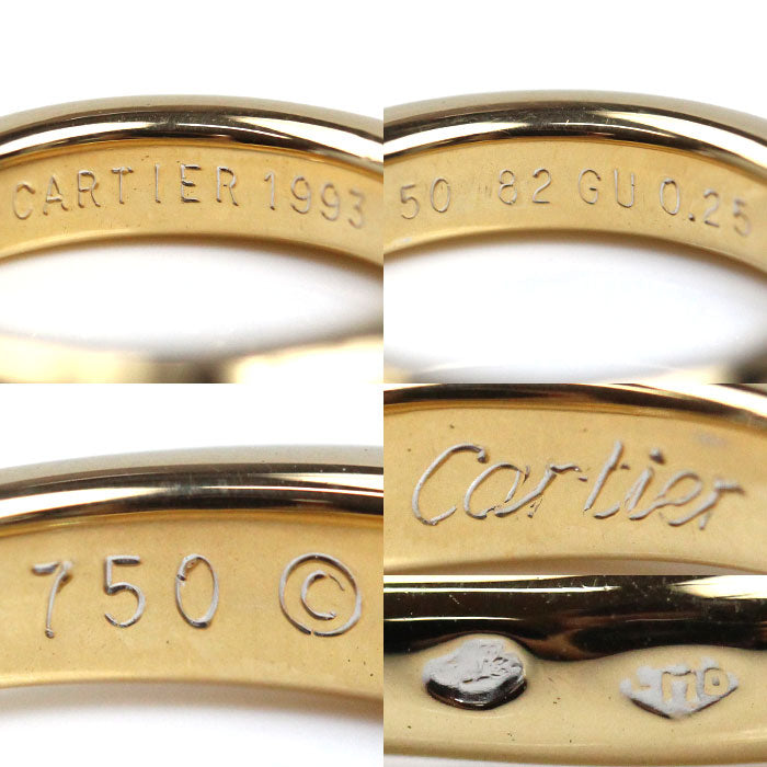 CARTIER カルティエ K18YG イエローゴールド エリプス リング・指輪 ダイヤモンド0.25ct 10号 50 9.3g レディース【中古】【美品】