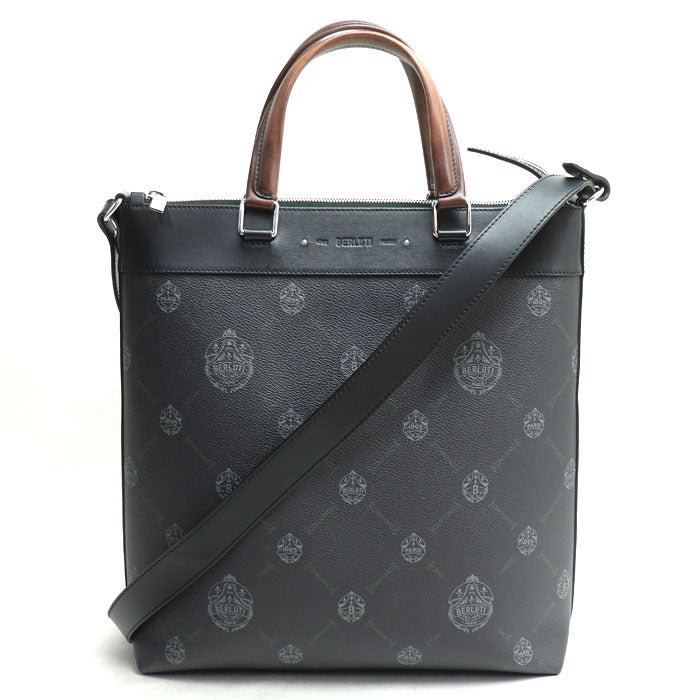 Berluti ベルルッティ パッセンジャーバーティカル 2Way トートバッグ ブラック ブラウン メンズ【中古】
