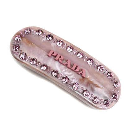 PRADA プラダ 真鍮 クリスタル プレックス ヘアクリップ バレッタ 1IF043_2CD0_F0442 レディース【中古】【美品】
