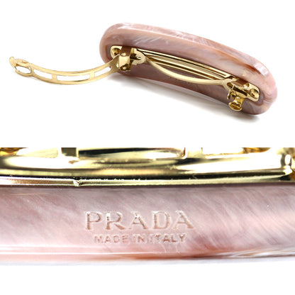 PRADA プラダ 真鍮 クリスタル プレックス ヘアクリップ バレッタ 1IF043_2CD0_F0442 レディース【中古】【美品】