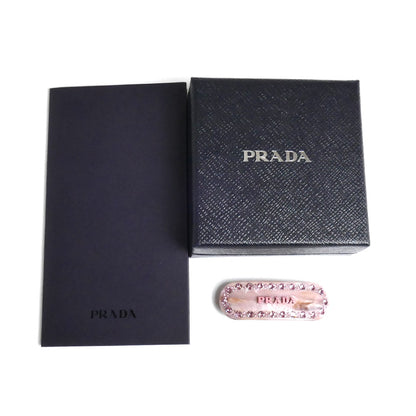 PRADA プラダ 真鍮 クリスタル プレックス ヘアクリップ バレッタ 1IF043_2CD0_F0442 レディース【中古】【美品】