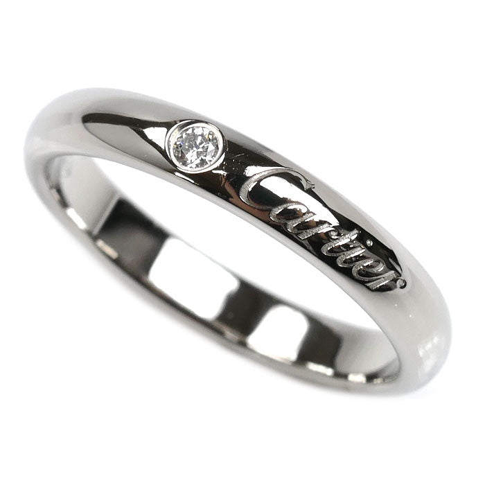 CARTIER カルティエ Pt950プラチナ Cドゥ カルティエ 1Pダイヤ リング・指輪 B4232251 ダイヤモンド 11号 51 4.2g レディース【中古】【美品】