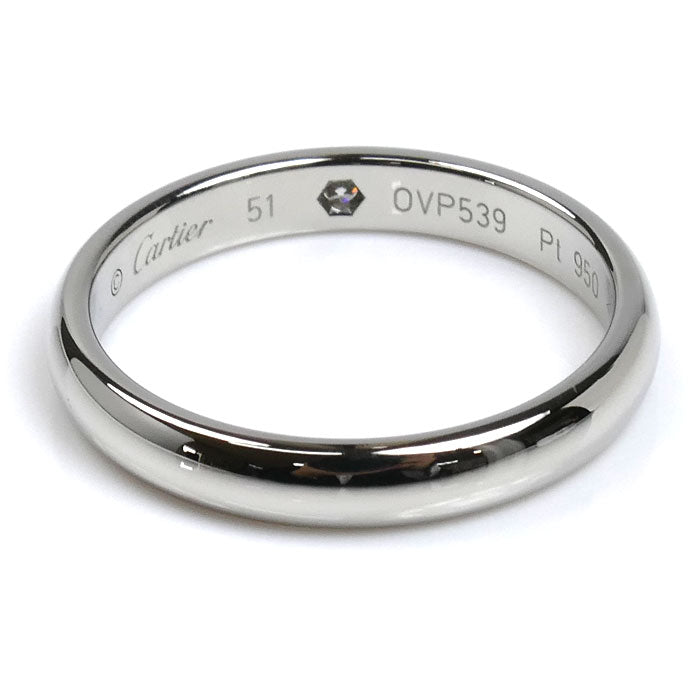 CARTIER カルティエ Pt950プラチナ Cドゥ カルティエ 1Pダイヤ リング・指輪 B4232251 ダイヤモンド 11号 51 4.2g レディース【中古】【美品】