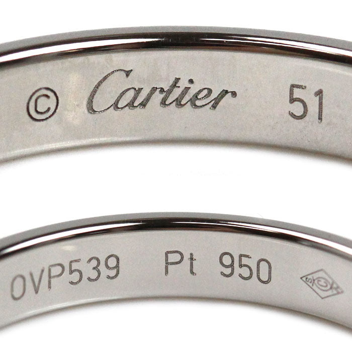 CARTIER カルティエ Pt950プラチナ Cドゥ カルティエ 1Pダイヤ リング・指輪 B4232251 ダイヤモンド 11号 51 4.2g レディース【中古】【美品】