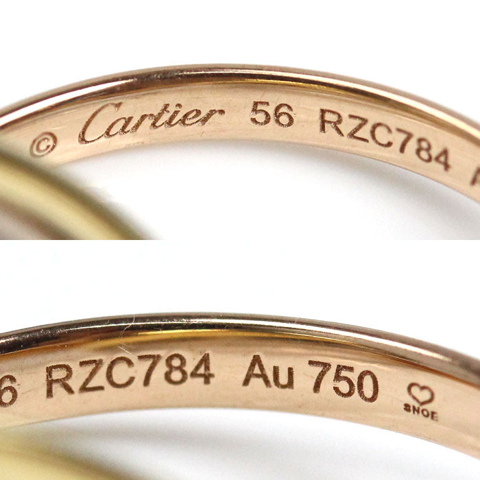 CARTIER カルティエ K18YG/PG/WG トリニティ スモール リング・指輪 B4235156 16号 56 6.5g レディース【中古】【美品】