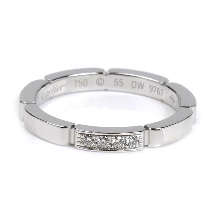 CARTIER カルティエ K18WG ホワイトゴールド マイヨンパンテール 4Pダイヤ リング・指輪 B4080455 ダイヤモンド 14.5号 55 4.4g レディース【中古】【美品】