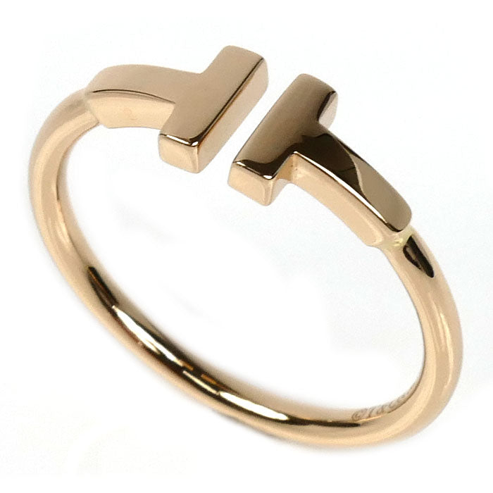 TIFFANY&Co. ティファニー K18PG ピンクゴールド Tワイヤー リング・指輪 60147380 16号 3.0g レディース【中古】【美品】