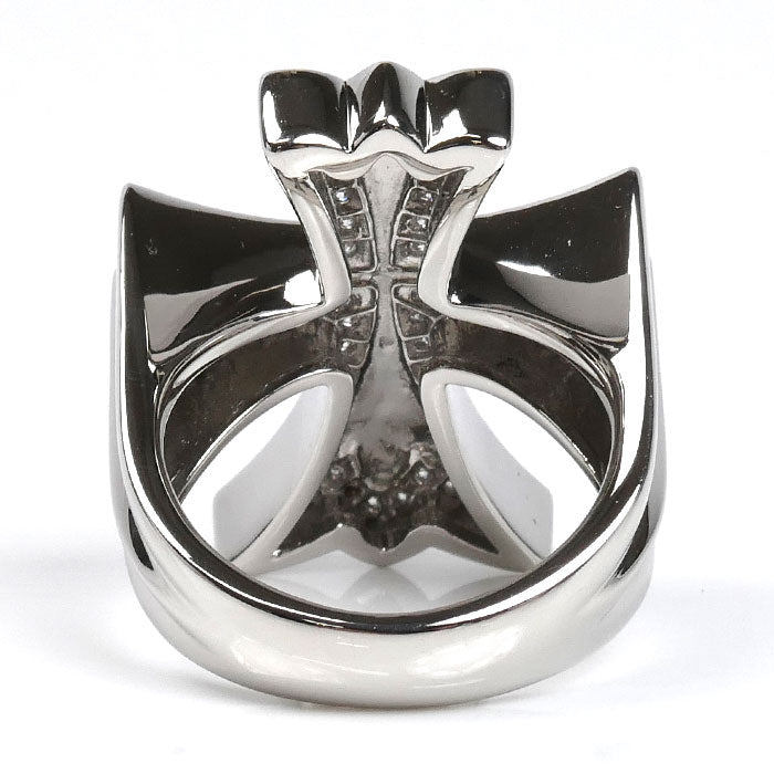 Pt950プラチナ クロス ダイヤ リング・指輪 ダイヤモンド0.66ct 18.5号 28.9g レディース【中古】【美品】