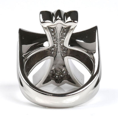 Pt950プラチナ クロス ダイヤ リング・指輪 ダイヤモンド0.66ct 18.5号 28.9g レディース【中古】【美品】