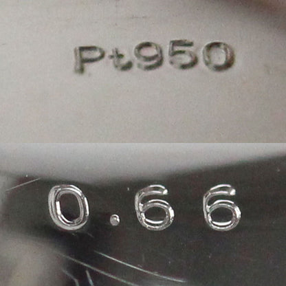 Pt950プラチナ クロス ダイヤ リング・指輪 ダイヤモンド0.66ct 18.5号 28.9g レディース【中古】【美品】