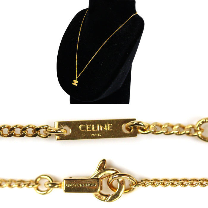 CELINE セリーヌ ラインストーン GP トリオンフ ネックレス 460GB6BZI.35OR 38/40/42cm レディース【中古】