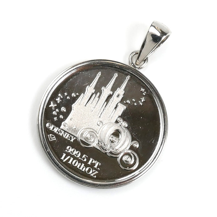 999.5/Pt900 シンデレラ 70周年コイン 1/10OZ ペンダントトップ 3.7g レディース【中古】【美品】