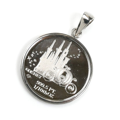 999.5/Pt900 シンデレラ 70周年コイン 1/10OZ ペンダントトップ 3.7g レディース【中古】【美品】