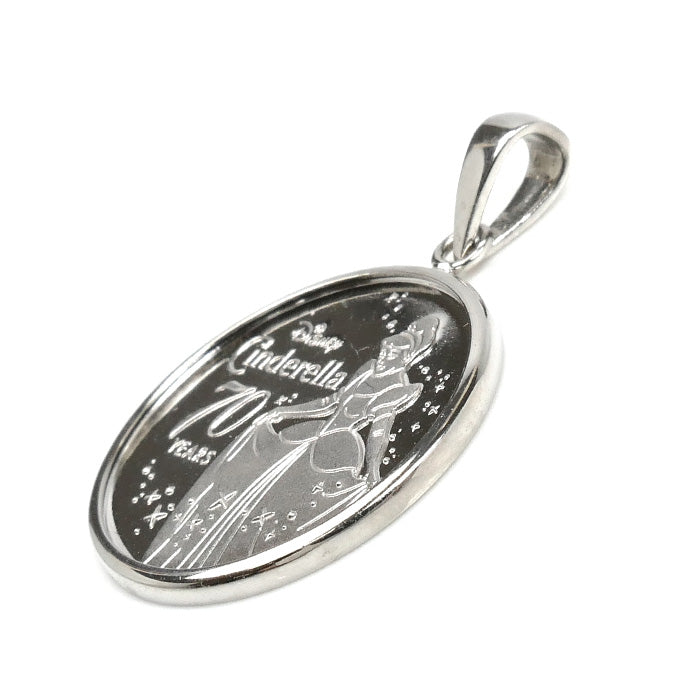 999.5/Pt900 シンデレラ 70周年コイン 1/10OZ ペンダントトップ 3.7g レディース【中古】【美品】