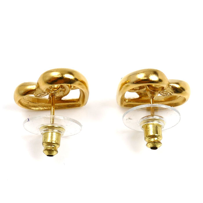 CHANEL シャネル ココマーク メタル ストラス ハート ピアス ABA103 レディース【中古】