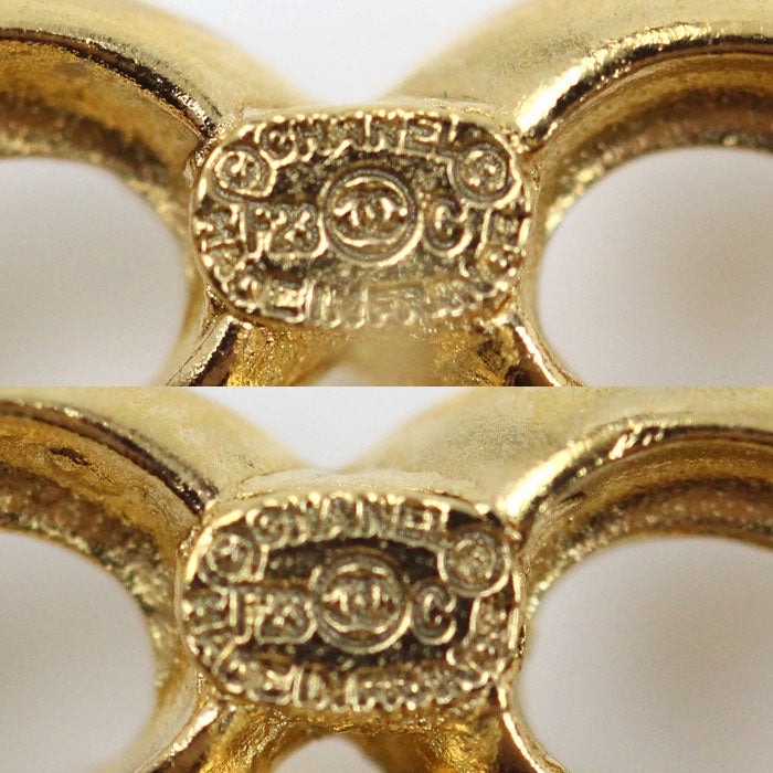 CHANEL シャネル ココマーク メタル ストラス ハート ピアス ABA103 レディース【中古】