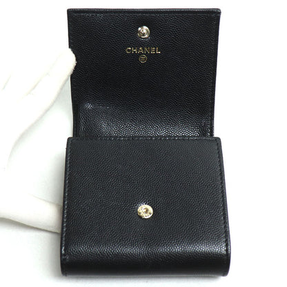CHANEL シャネル スモールフラップウォレット ココマーク 二つ折り財布 ブラック AP4709 レディース【中古】【美品】