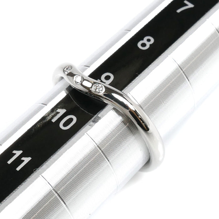 TIFFANY&Co. ティファニー K18WG ホワイトゴールド カーブドバンド 3Pダイヤ リング・指輪 ダイヤモンド 9号 3.1g レディース【中古】