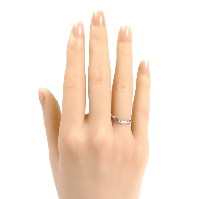 TIFFANY&Co. ティファニー K18WG ホワイトゴールド カーブドバンド 3Pダイヤ リング・指輪 ダイヤモンド 9号 3.1g レディース【中古】
