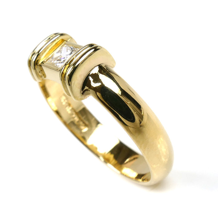 TIFFANY&Co. ティファニー K18YG イエローゴールド スタッキング ダイヤモンド リング・指輪 9.5号 4.1g レディース【中古】【美品】