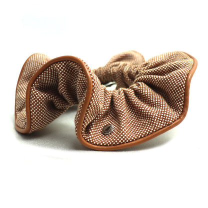 HERMES エルメス コットン ポリウレタン 羊革 クラウディア トワルアッシュ ヘアアクセサリー シュシュ 241029G レディース【中古】