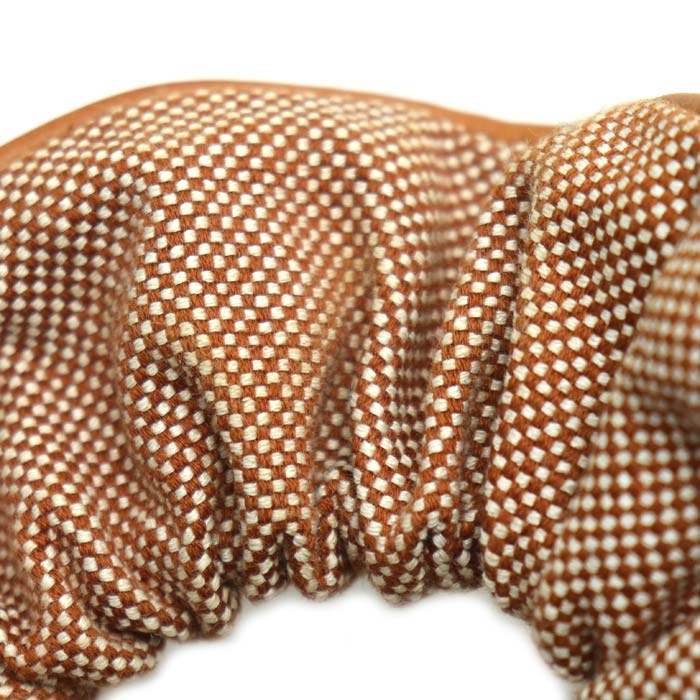 HERMES エルメス コットン ポリウレタン 羊革 クラウディア トワルアッシュ ヘアアクセサリー シュシュ 241029G レディース【中古】